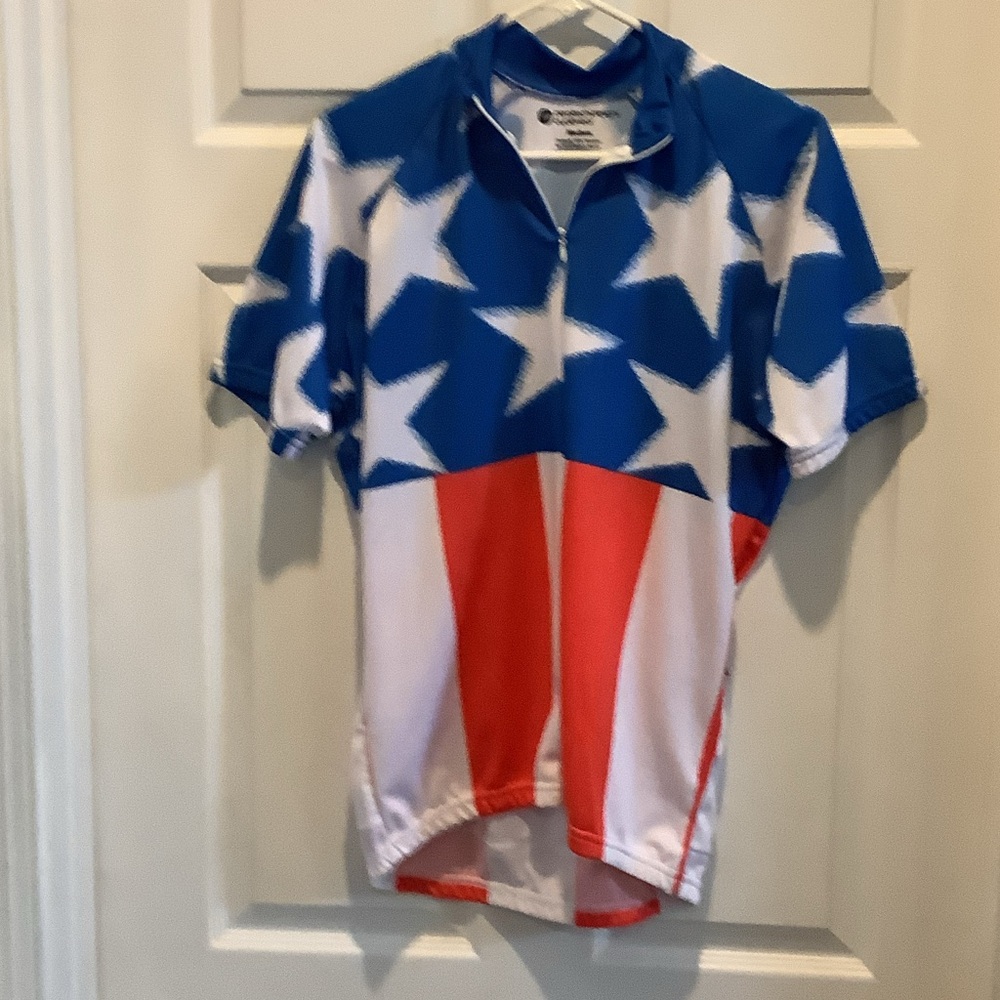 Patriotic Star‎ Men's Cycling Jersey - Blue, Red, White